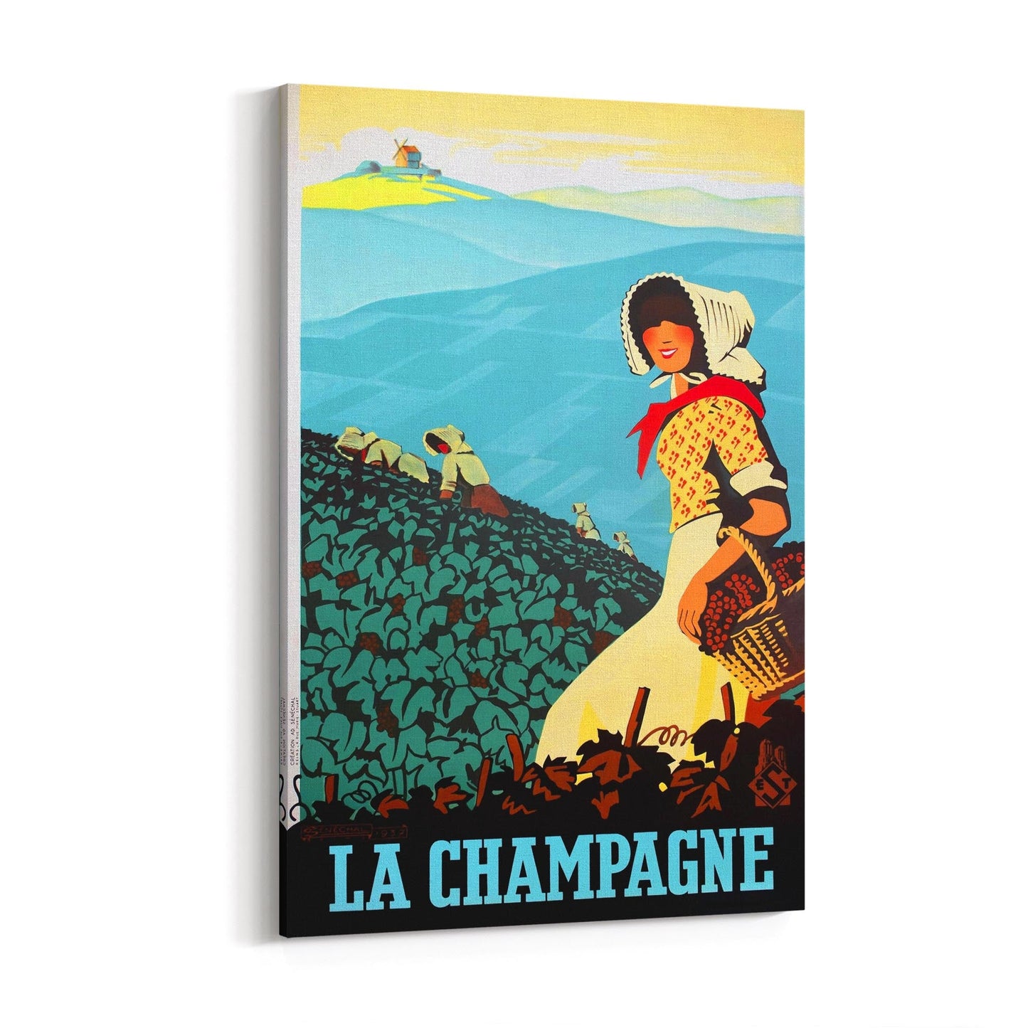 Champagne, France by Adrien Senechal | Framed Canvas Vintage Travel Advertisement