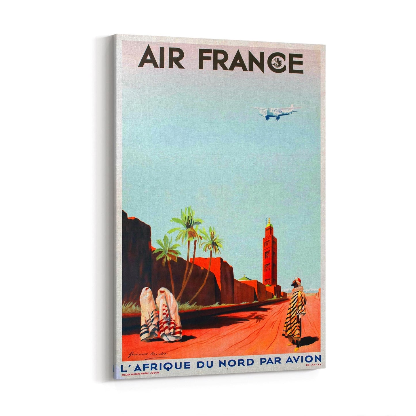North Africa by Air France | Framed Canvas Vintage Travel Advertisement