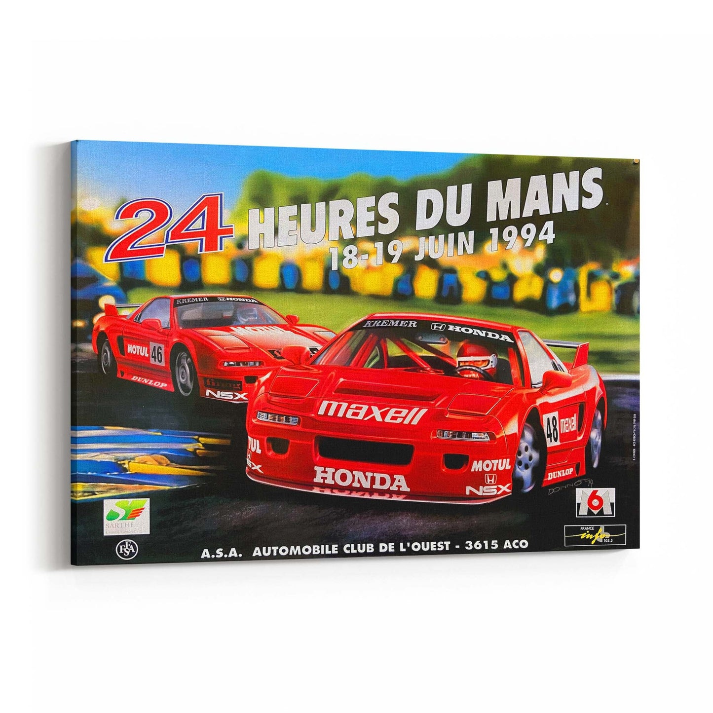 1994 Le Mans 24 Hours French Motorsport | Framed Canvas Vintage Advertisement