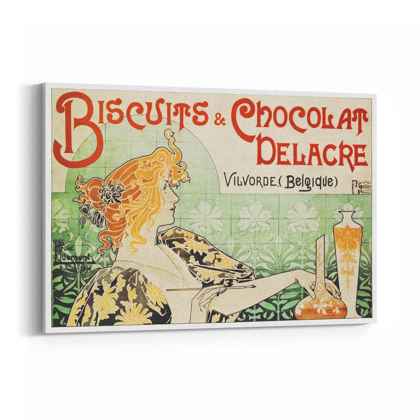Biscuits & Chocolat Belgian Food | Framed Canvas Vintage Advertisement