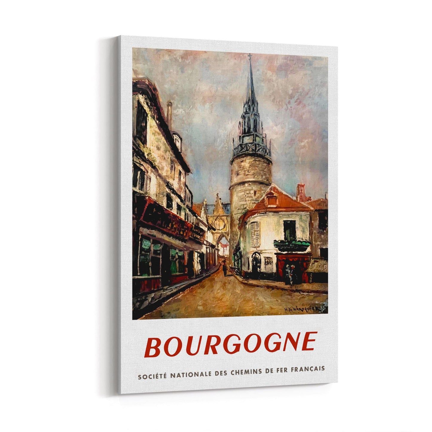 Bourgogne, France - French National Railway | Framed Canvas Vintage Travel Advertisement
