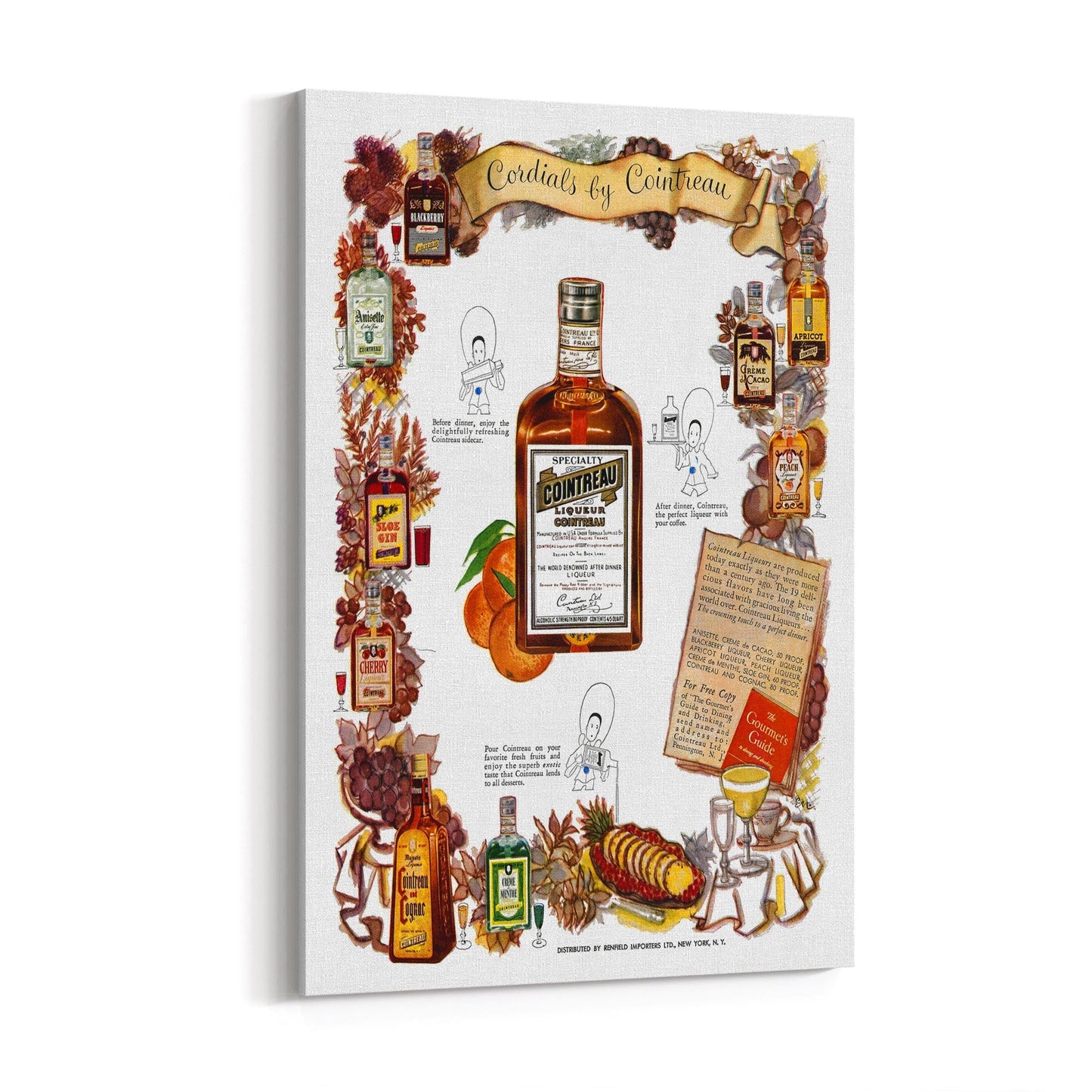 Cordials by Cointreau | Framed Canvas Vintage Drinks Advertisement
