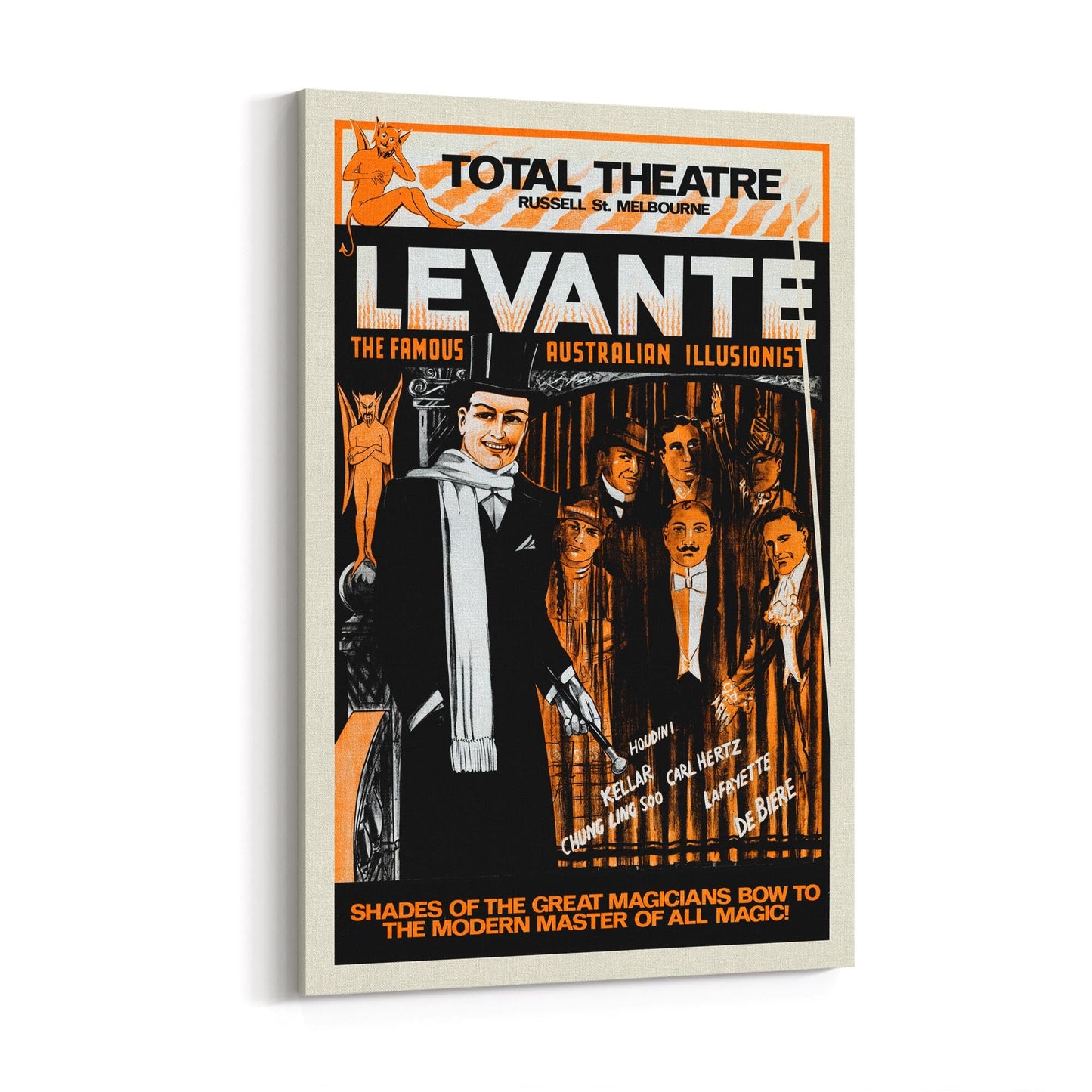 Levante "Total Theatre" Melbourne, Australia | Framed Canvas Vintage Advertisement