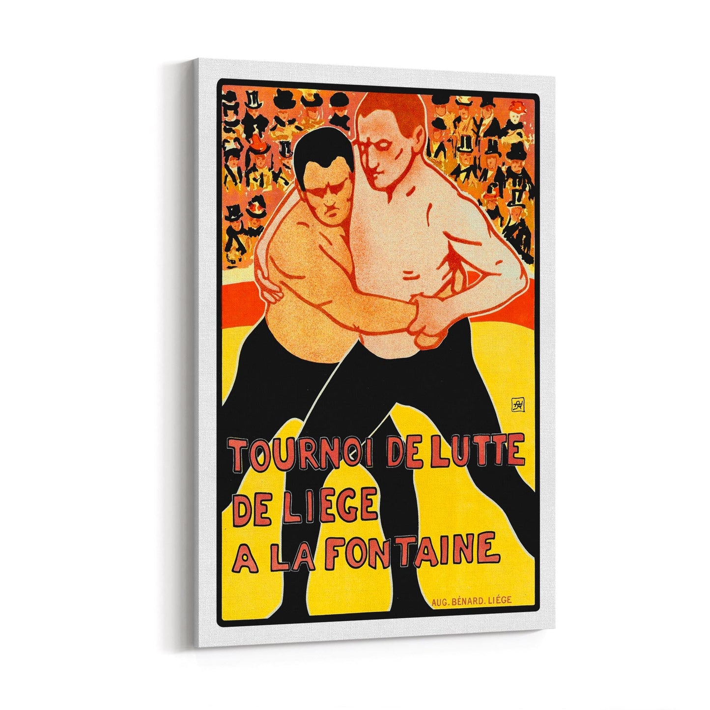 Wrestling Tournament by Armand Rassenfosse Sports | Framed Canvas Vintage Advertisement