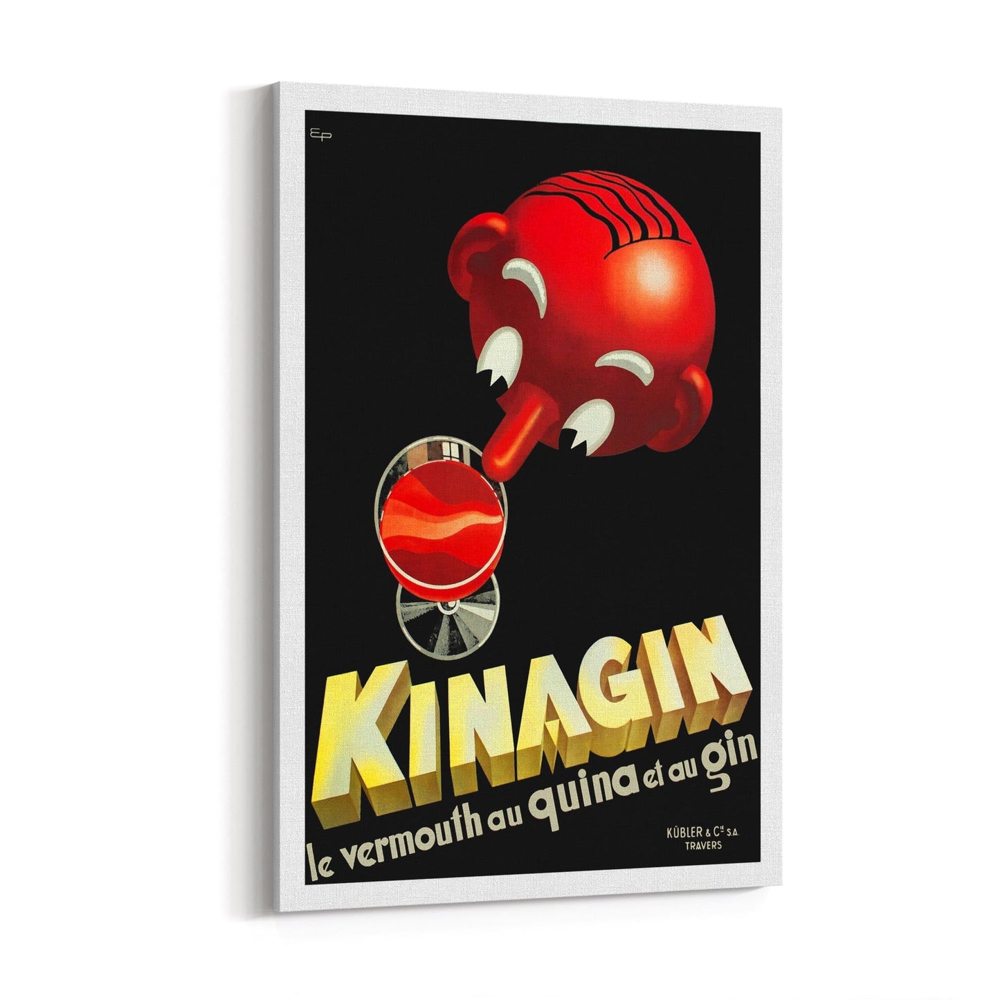 Kinagin Vermouth by Eugene Patkevitch | Framed Canvas Vintage Advertisement