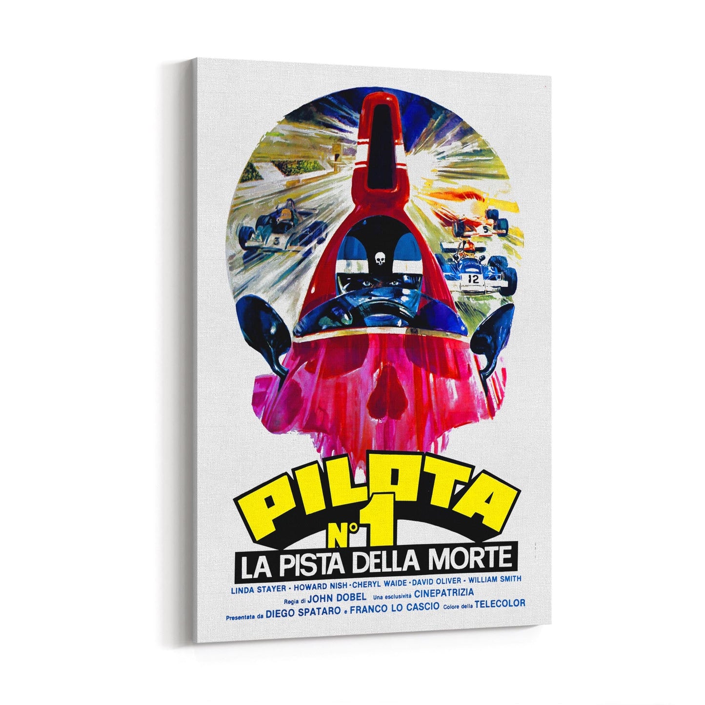 Motorsport "Pilota No 1" Italian Movie | Framed Canvas Vintage Advertisement