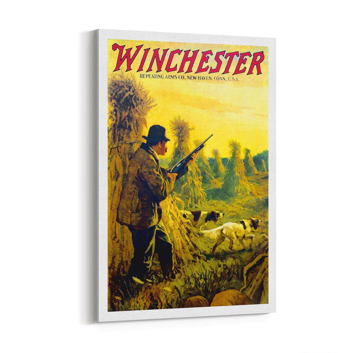 Winchester Firearms & Hunting | Framed Canvas Vintage Advertisement