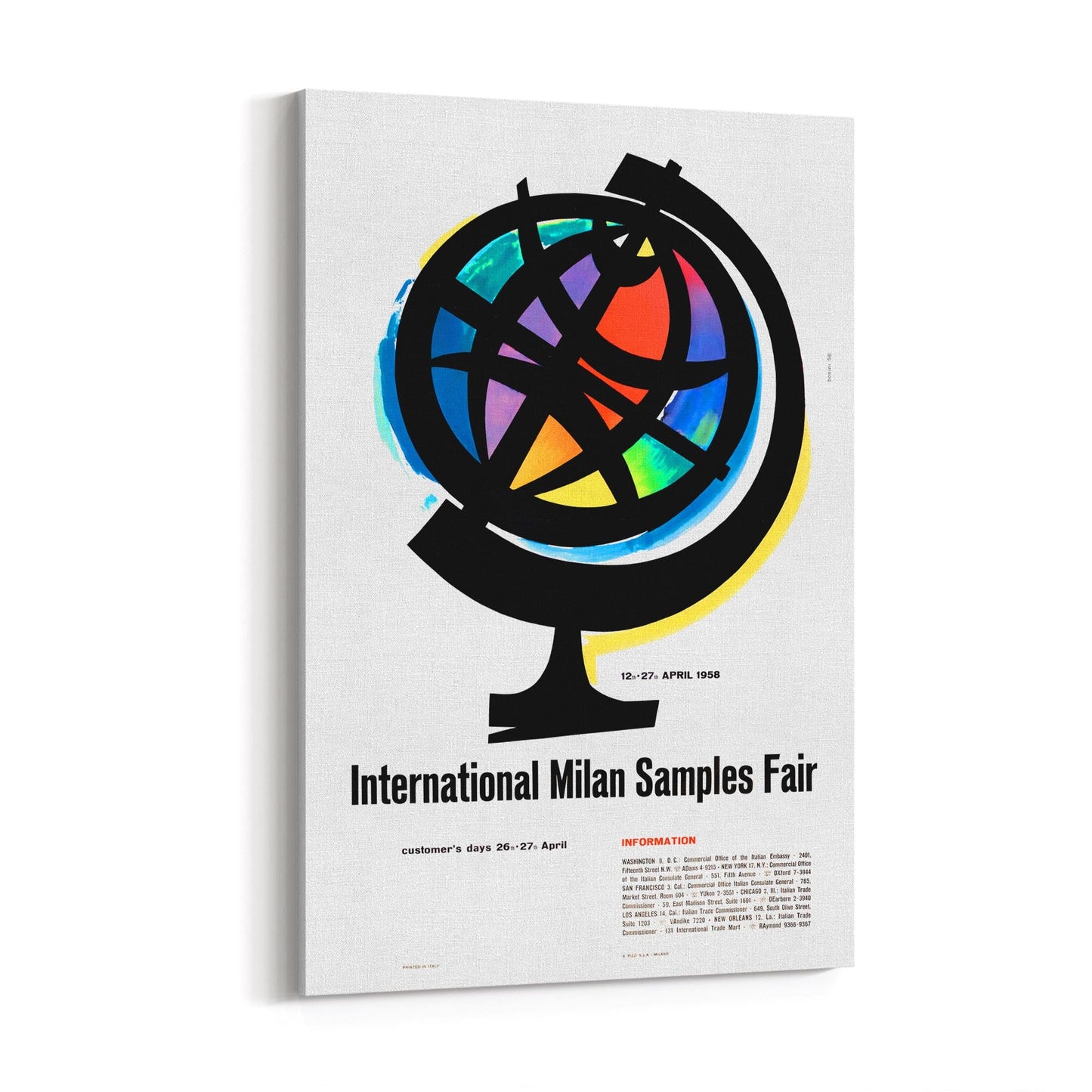 Milan, Italy "Milan International Sample Fair" | Framed Canvas Vintage Travel Advertisement