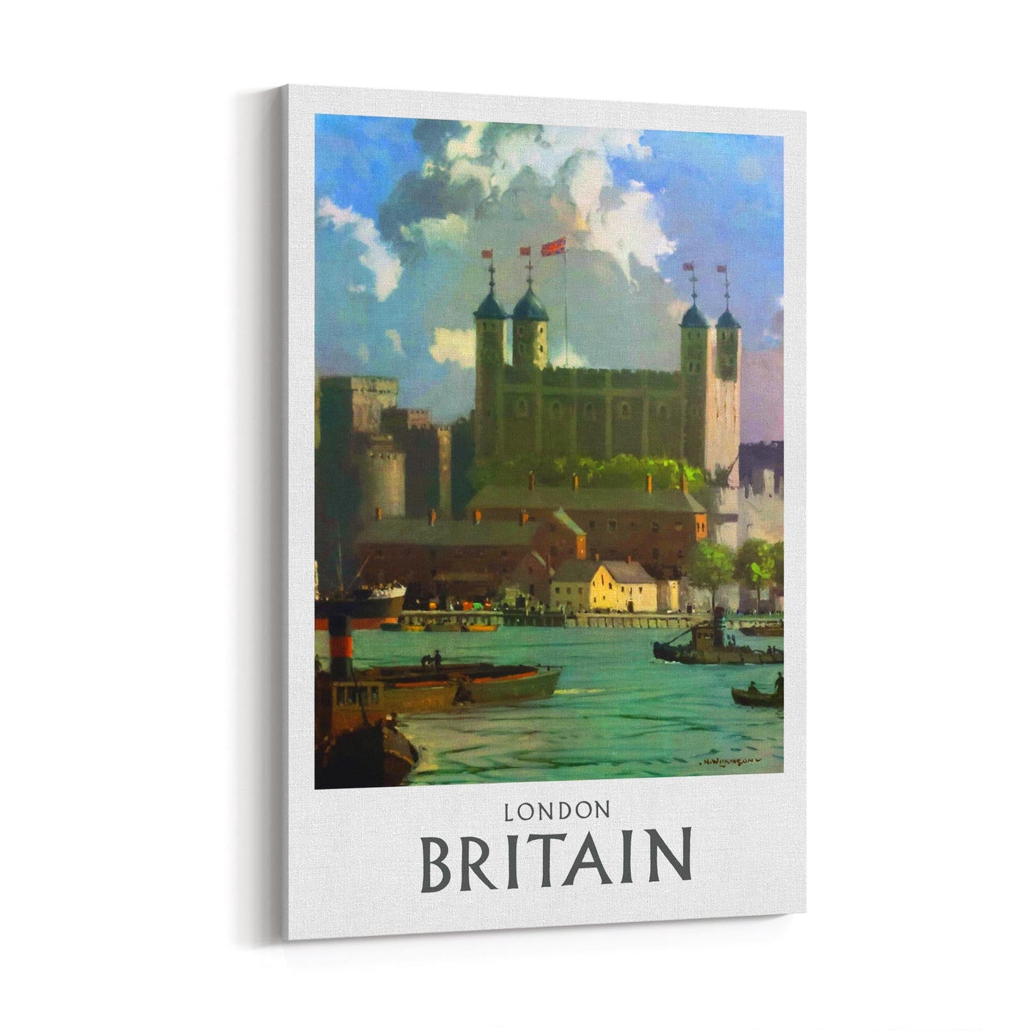 Tower of London, Britain | Framed Canvas Vintage Travel Advertisement