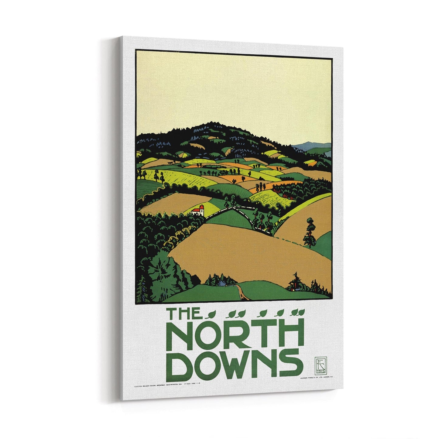 The North Downs, British Countryside | Framed Canvas Vintage Travel Advertisement
