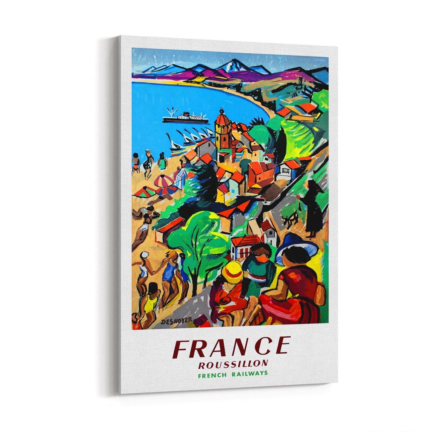 Roussillon, France by Francois Desnoyer | Framed Canvas Vintage Travel Advertisement