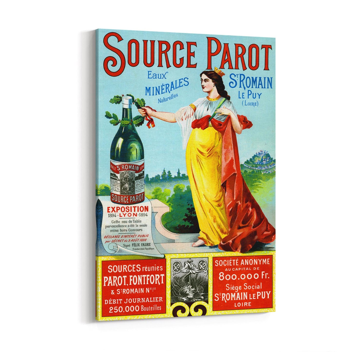 Source Parot Mineral Water | Framed Canvas Vintage Advertisement