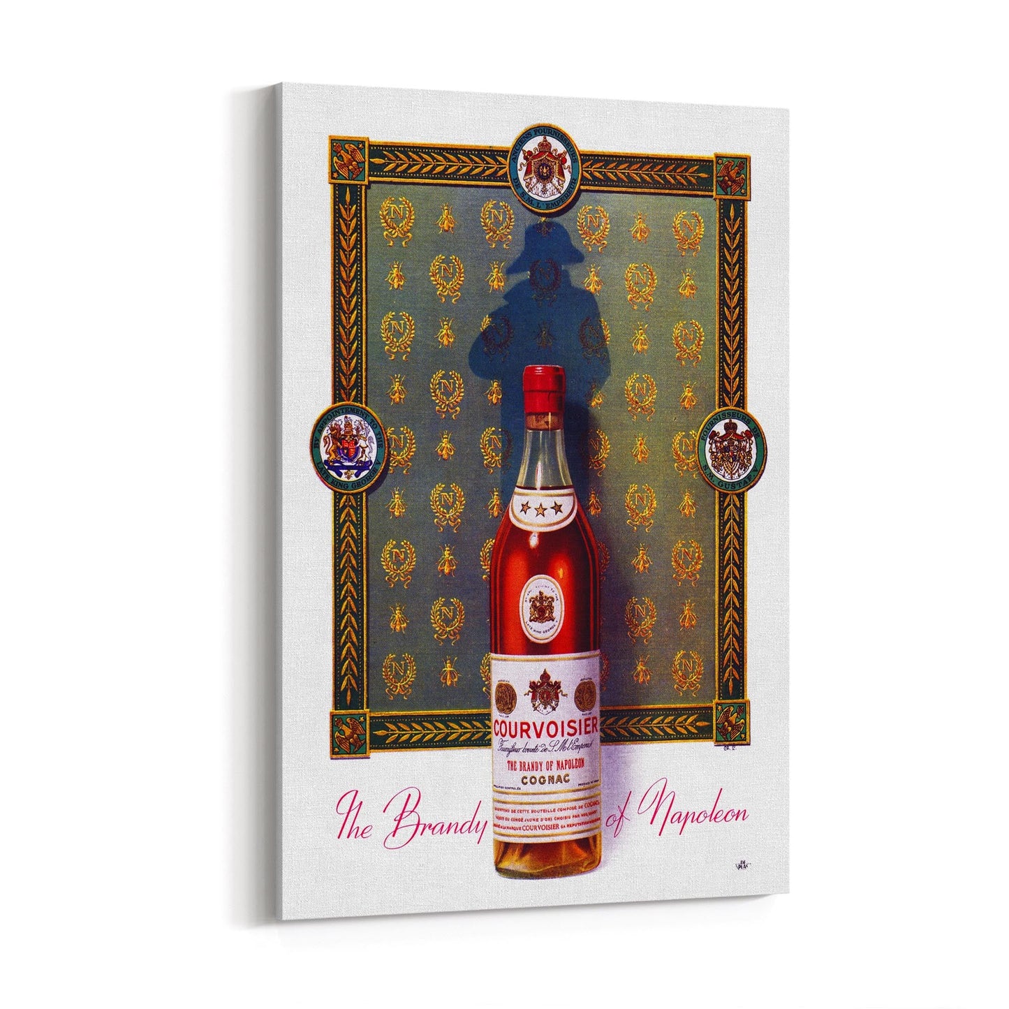 Courvoisier Cognac by Charles Lemmel | Framed Canvas Vintage Advertisement