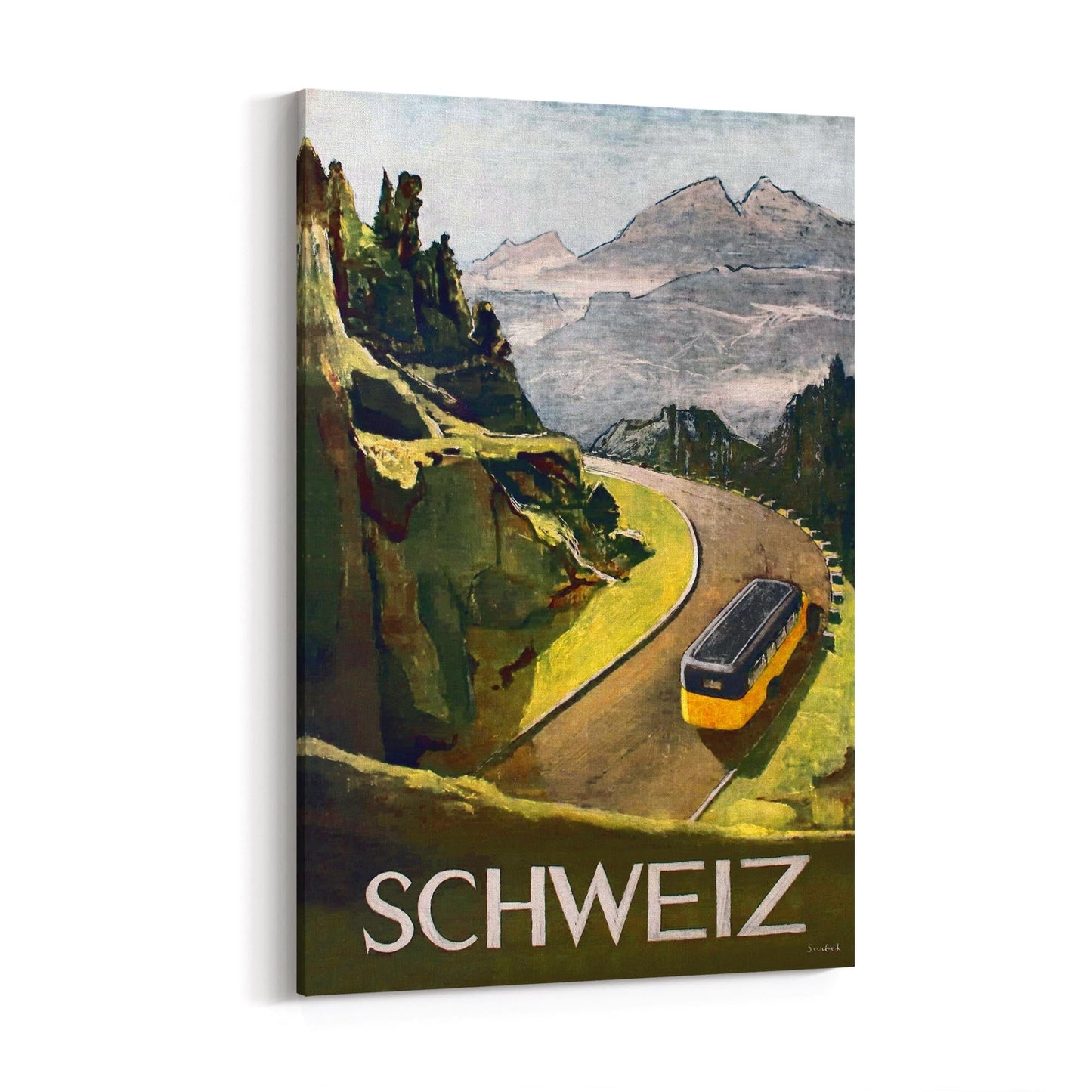 Switzerland by Victor Surbek | Framed Canvas Vintage Travel Advertisement