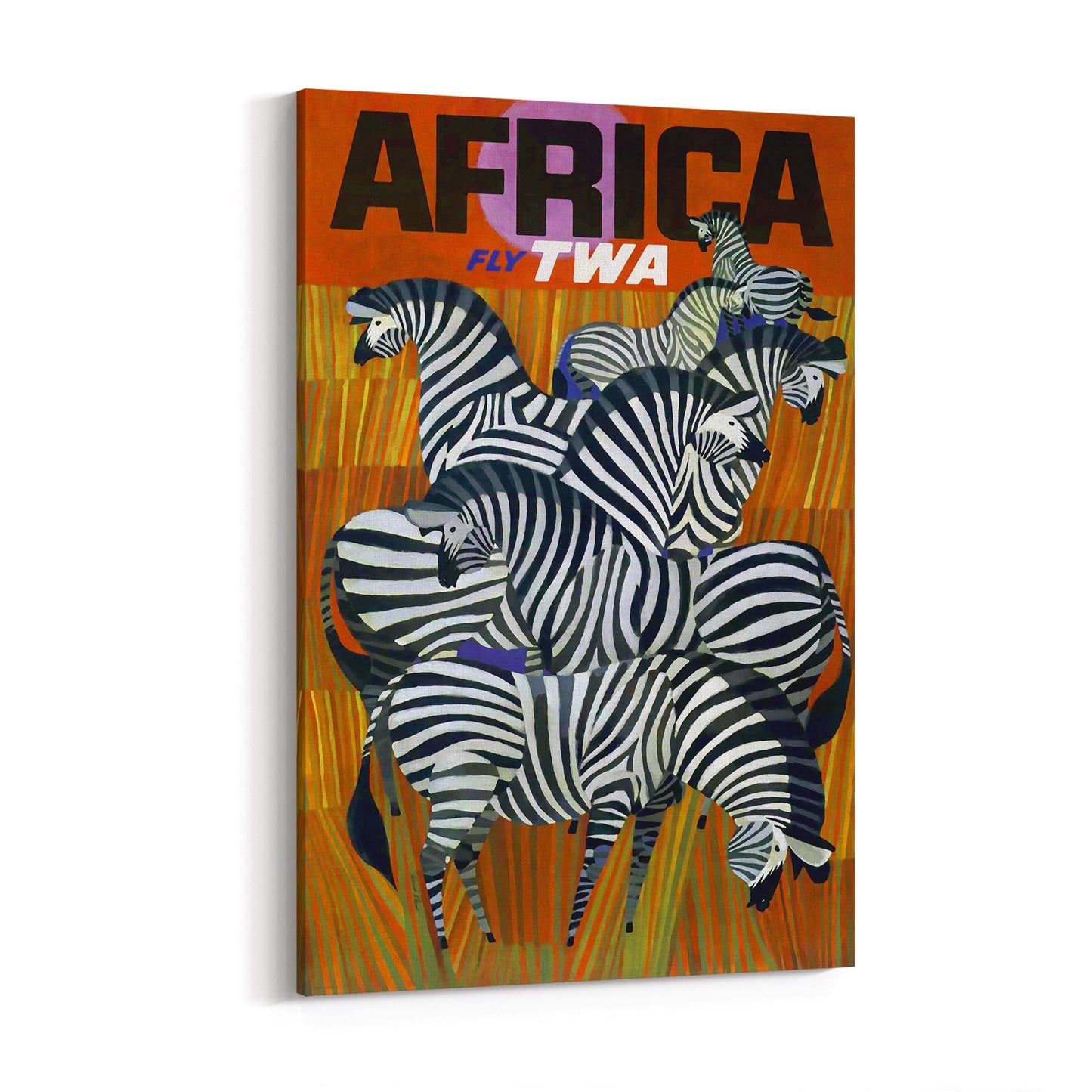 Africa fly TWA | Framed Canvas Vintage Travel Advertisement