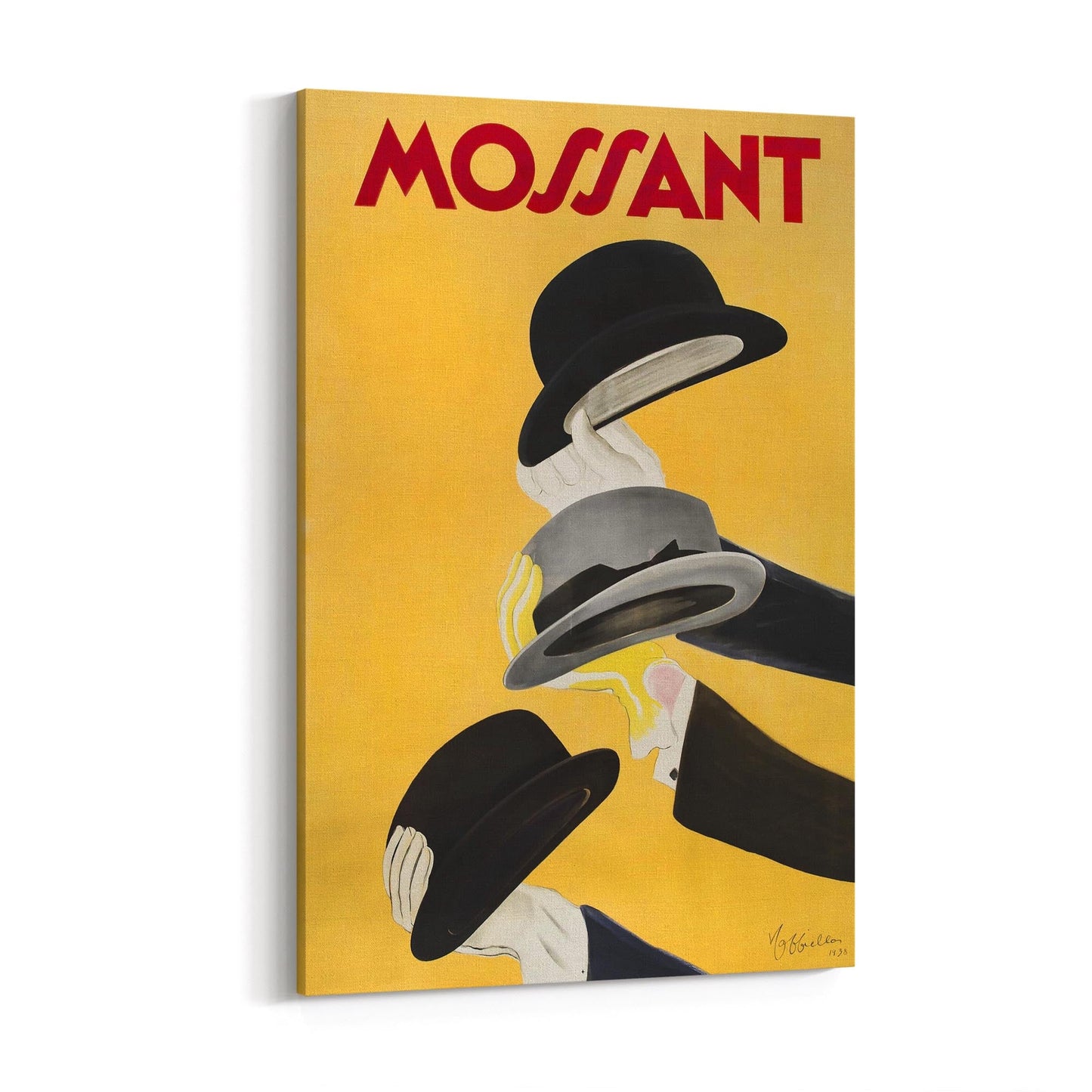 Fashion Yellow "Mossant" by Leonetto Cappiello | Framed Canvas Vintage Advertisement