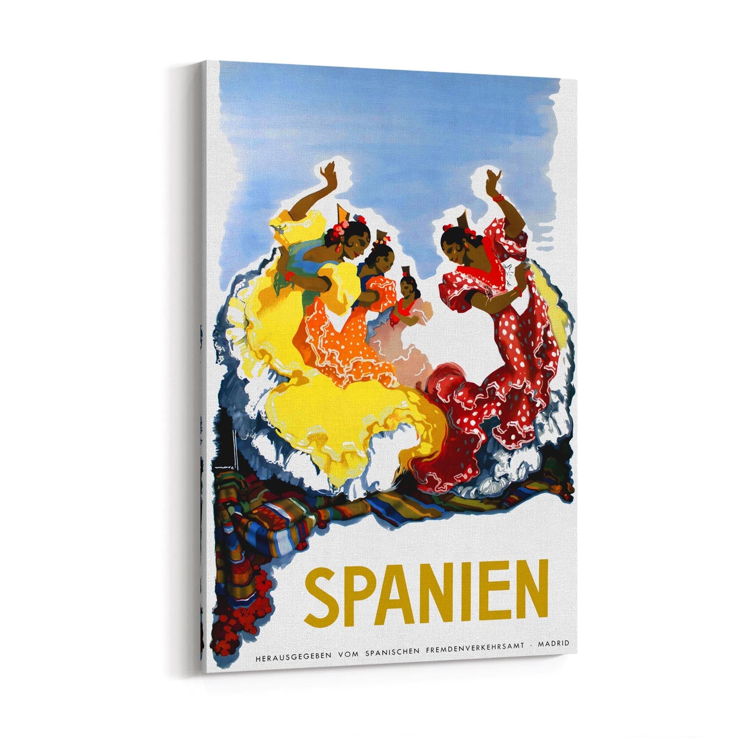 Flamenco Dancers, Spain | Framed Canvas Vintage Travel Advertisement