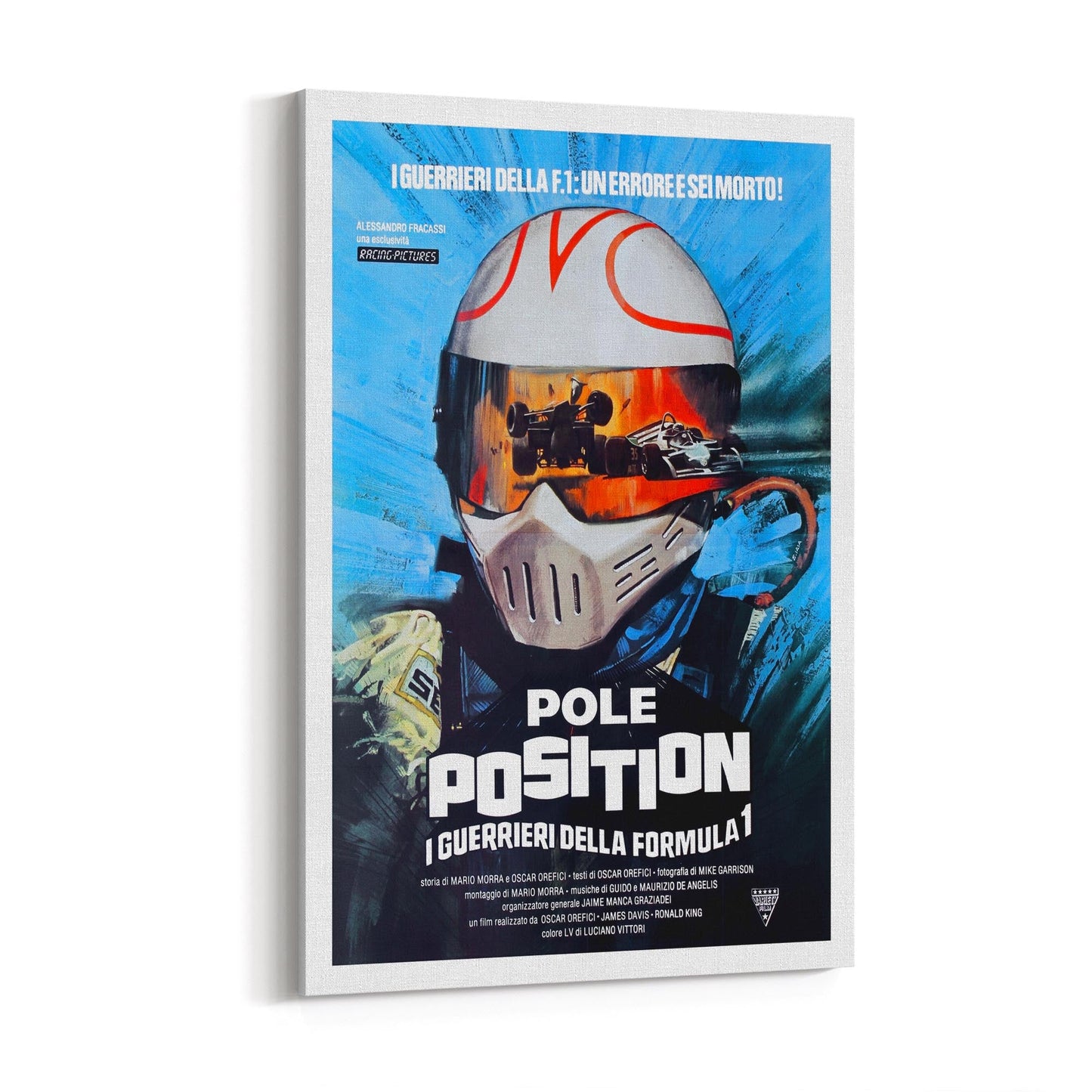 Motorsport "Pole Position" Italian Movie | Framed Canvas Vintage Advertisement