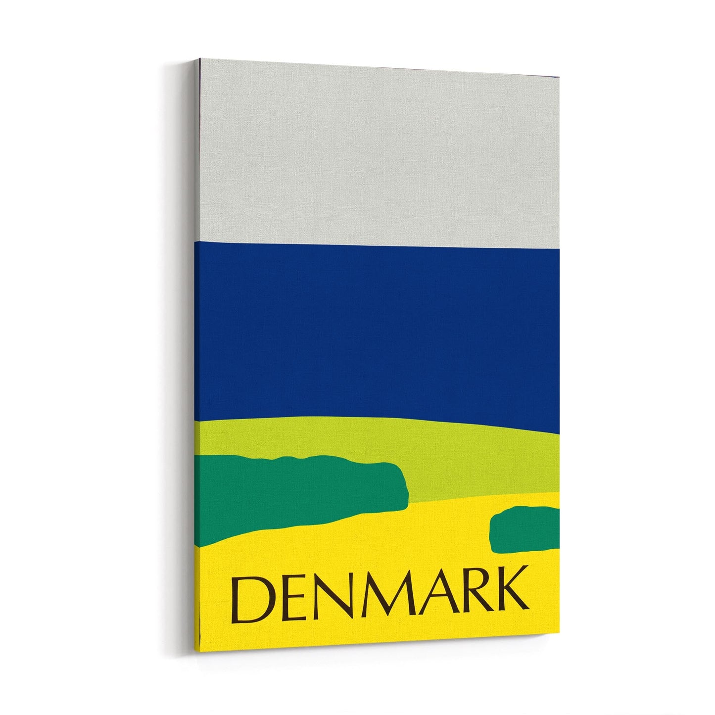 Denmark Minimal Coastal Beach | Framed Canvas Vintage Travel Advertisement
