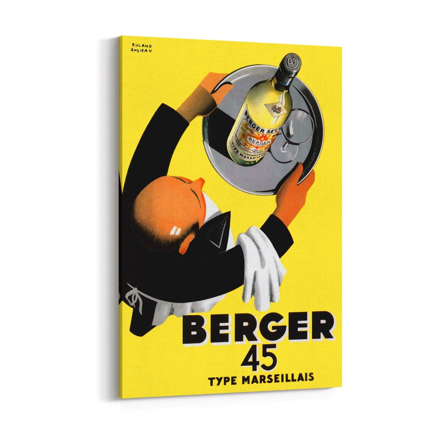 Berger 45 by Roland Ansieau | Framed Canvas Vintage Advertisement