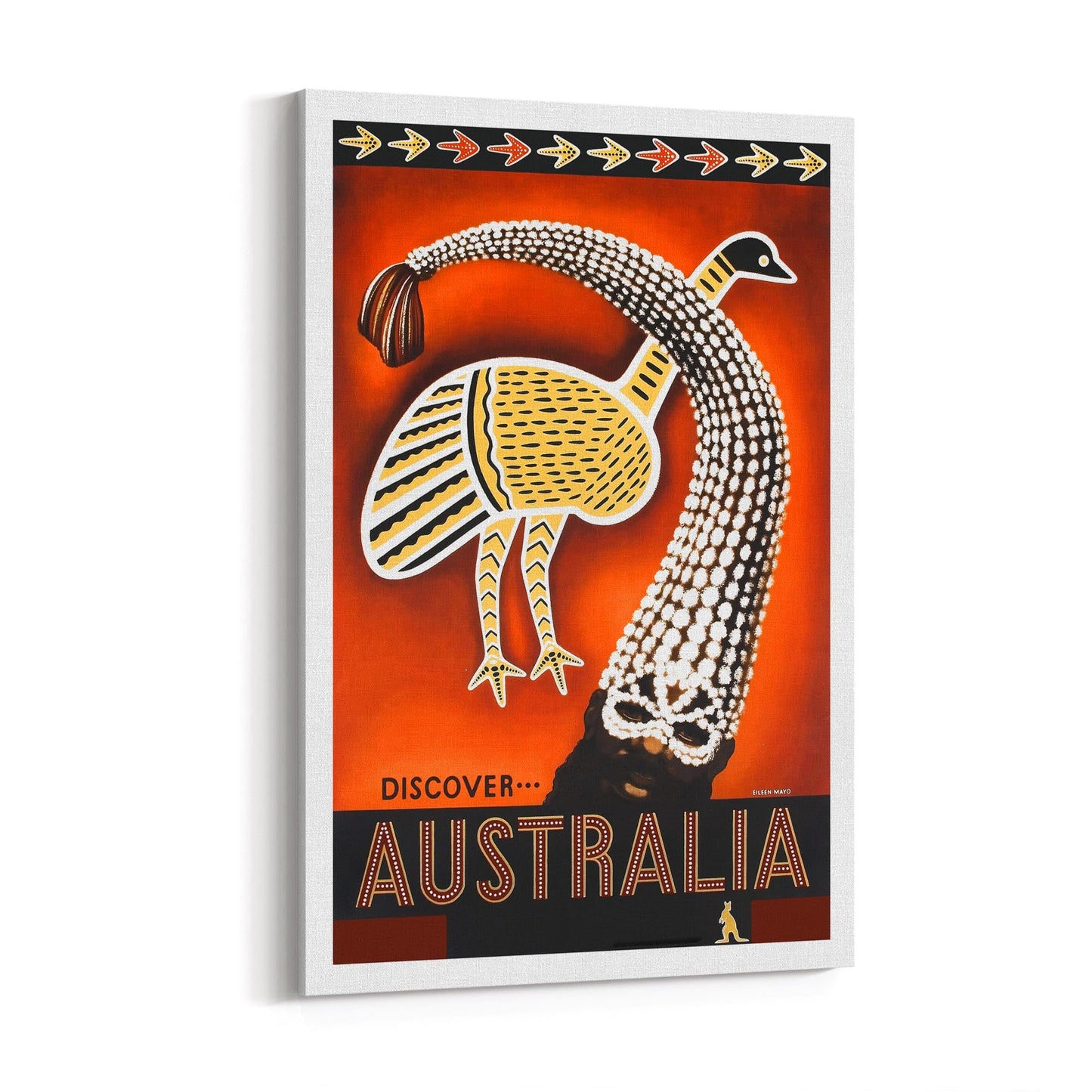 Discover Australia Indigenous Australia | Framed Canvas Vintage Travel Advertisement