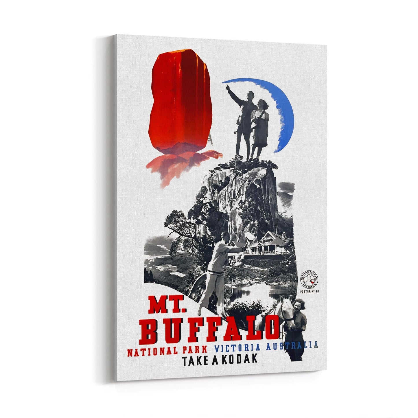 Mt Buffalo, Victoria Railways | Framed Canvas Vintage Travel Advertisement