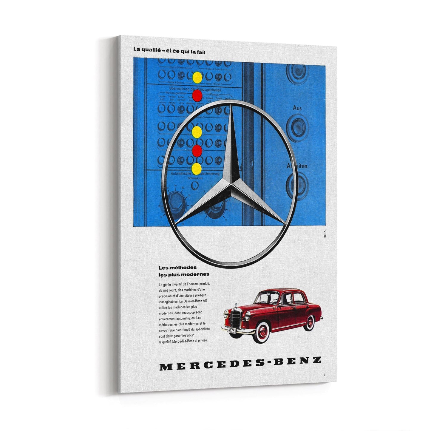 "Mercedes-Benz" French Car | Framed Canvas Vintage Advertisement