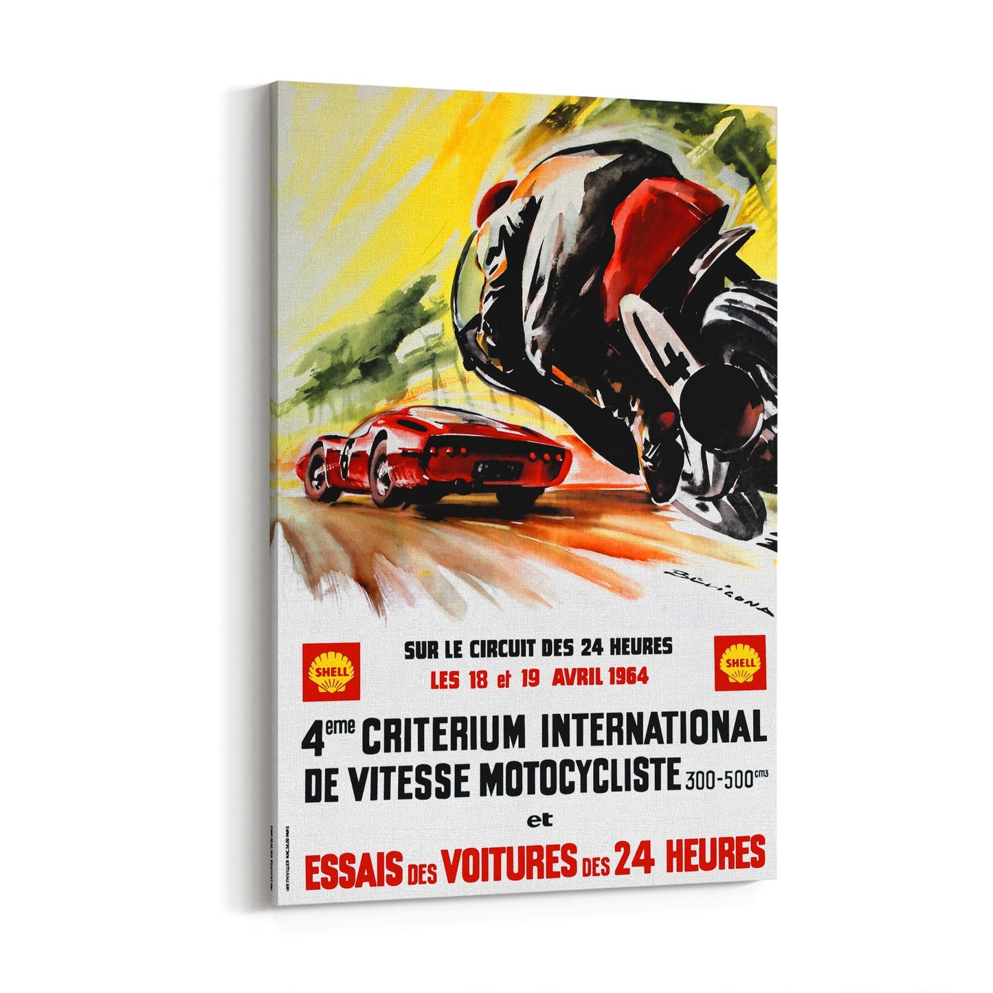1964 Le Mans 24 Hours French Motorsport | Framed Canvas Vintage Advertisement