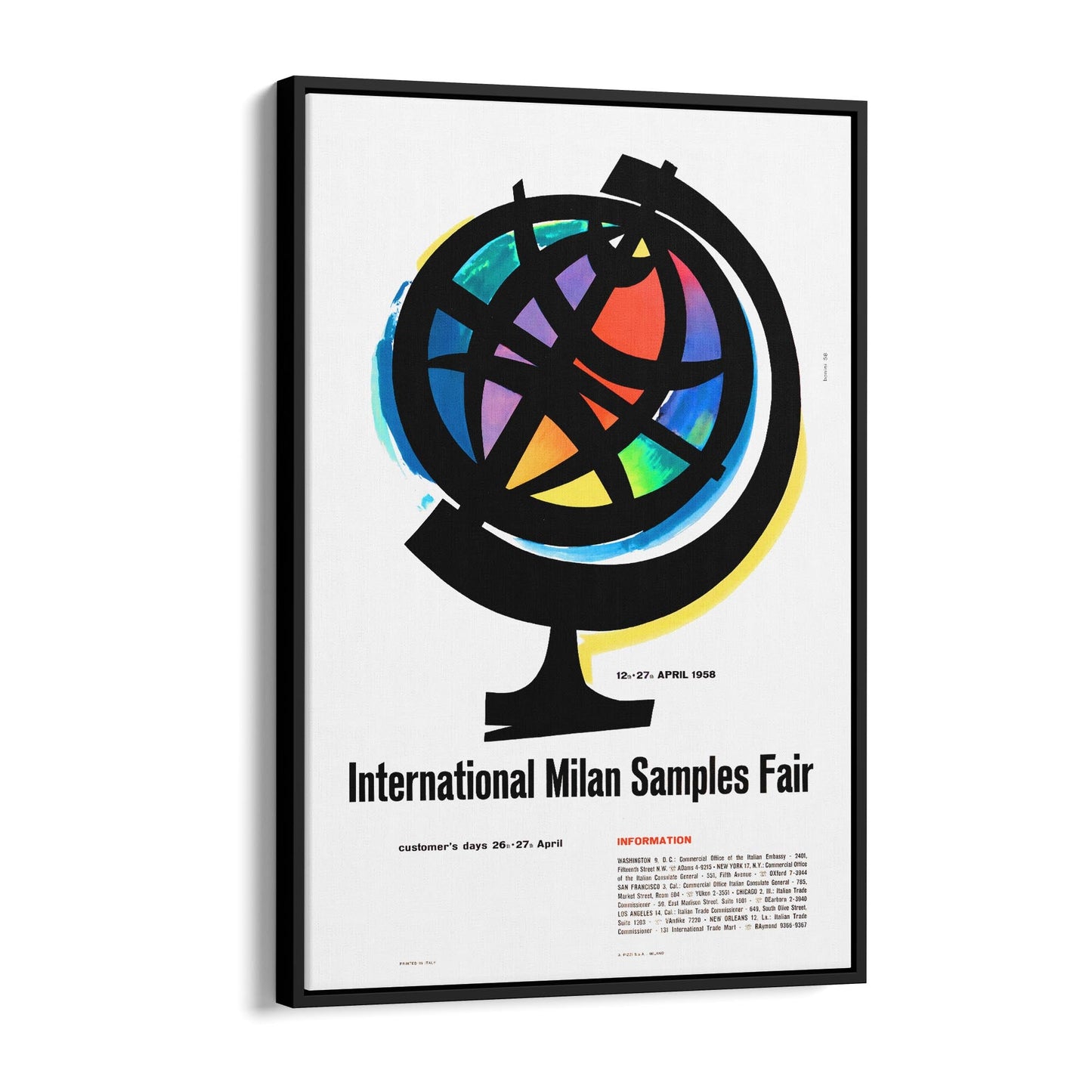 Milan, Italy "Milan International Sample Fair" | Framed Canvas Vintage Travel Advertisement
