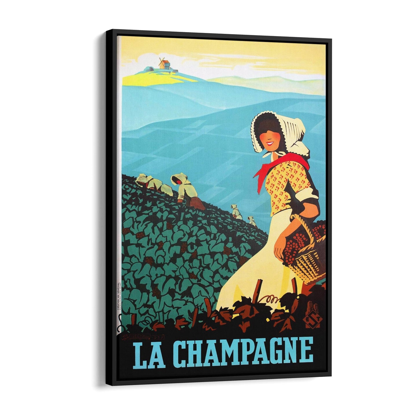 Champagne, France by Adrien Senechal | Framed Canvas Vintage Travel Advertisement