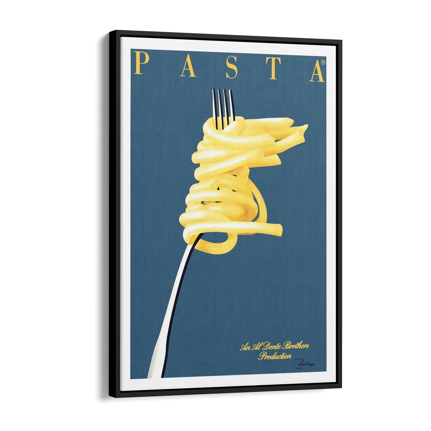 Blue Italian Pasta | Framed Canvas Vintage Advertisement
