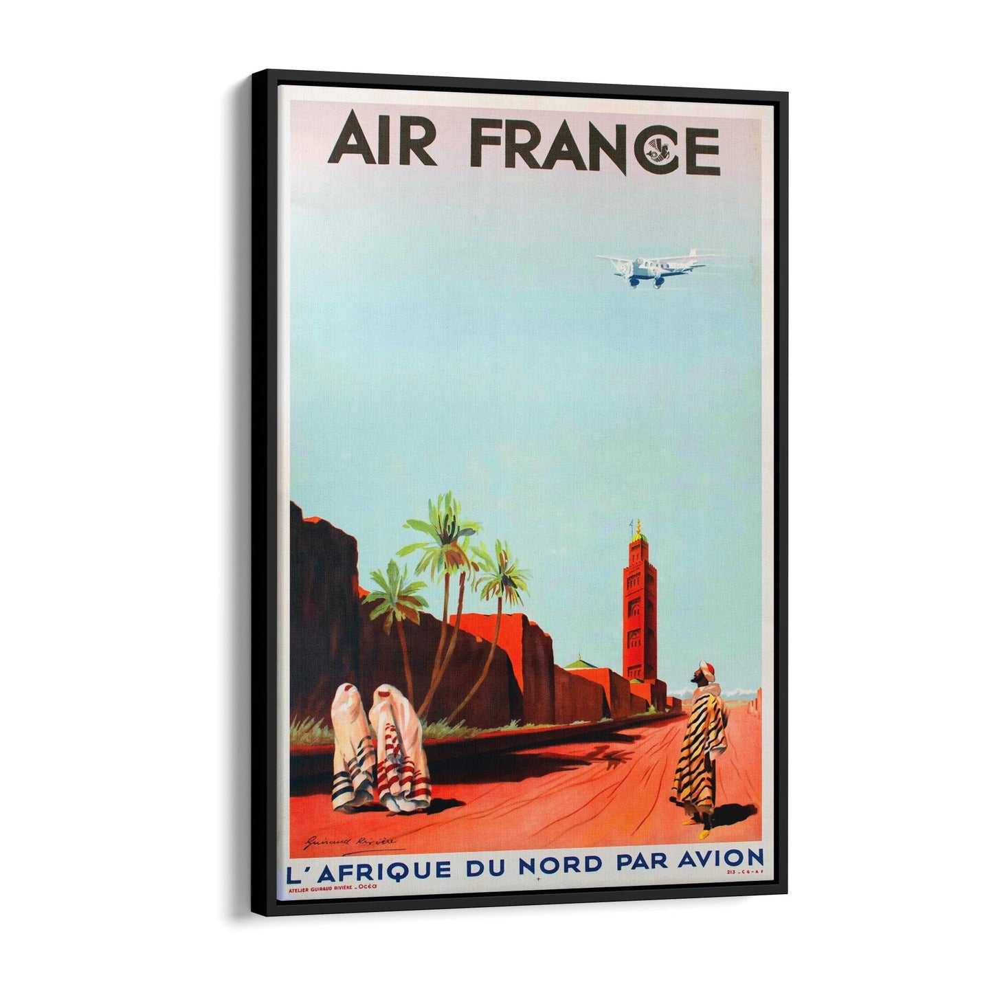 North Africa by Air France | Framed Canvas Vintage Travel Advertisement