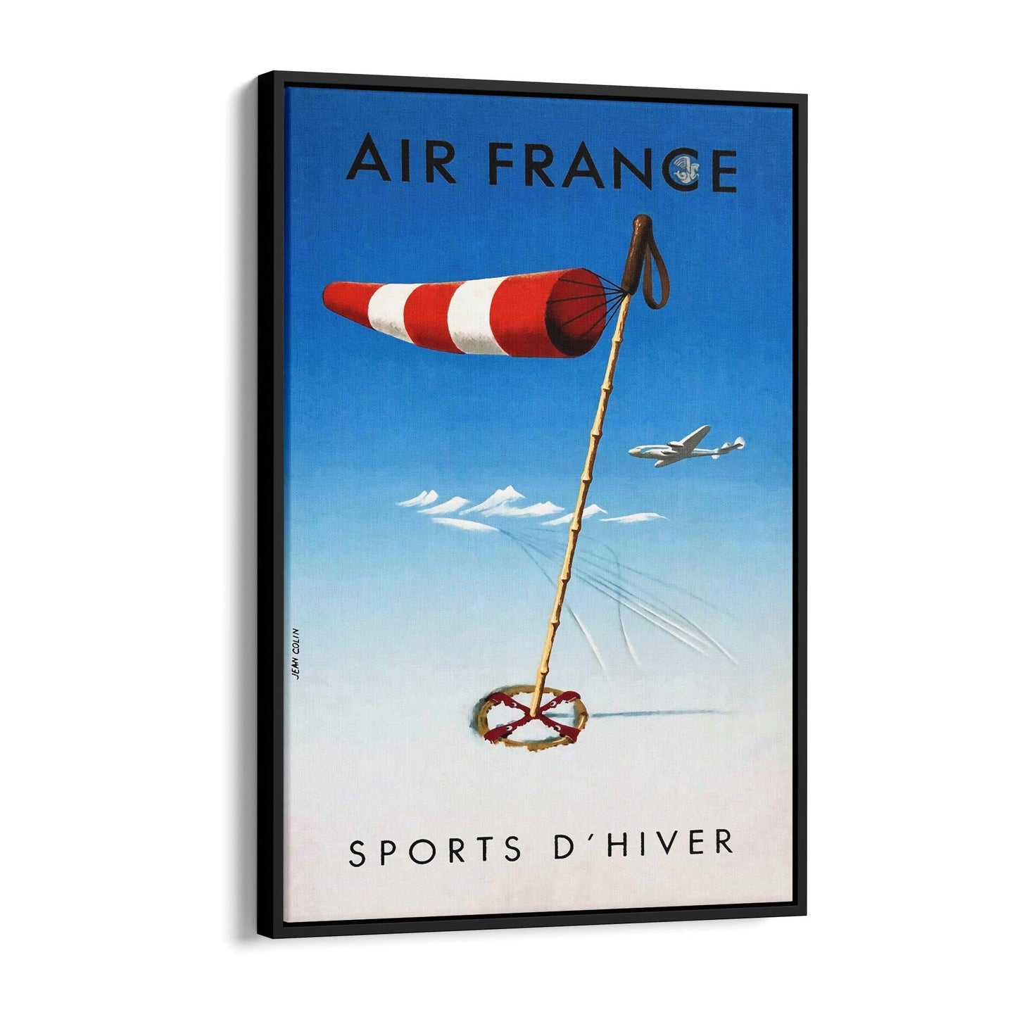 Winter Sports by Air France | Framed Canvas Vintage Travel Advertisement
