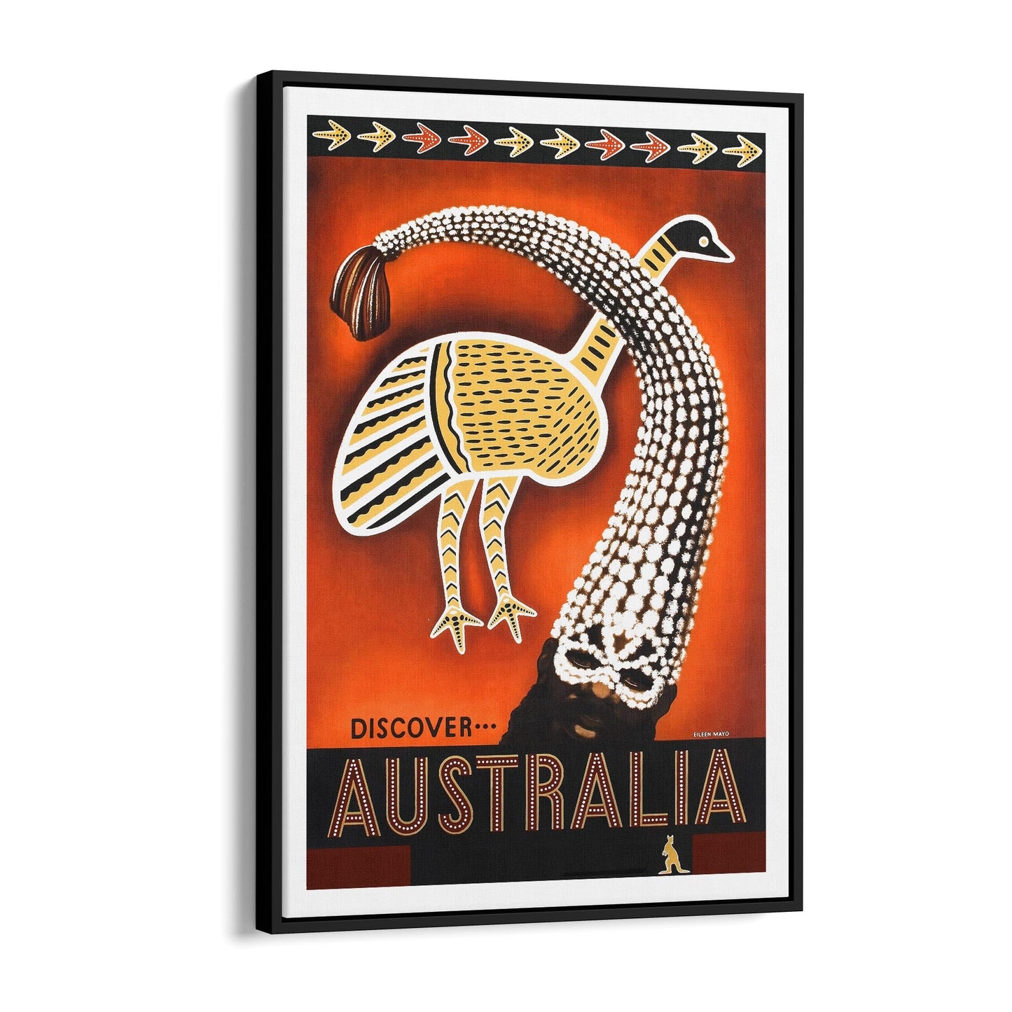 Discover Australia Indigenous Australia | Framed Canvas Vintage Travel Advertisement