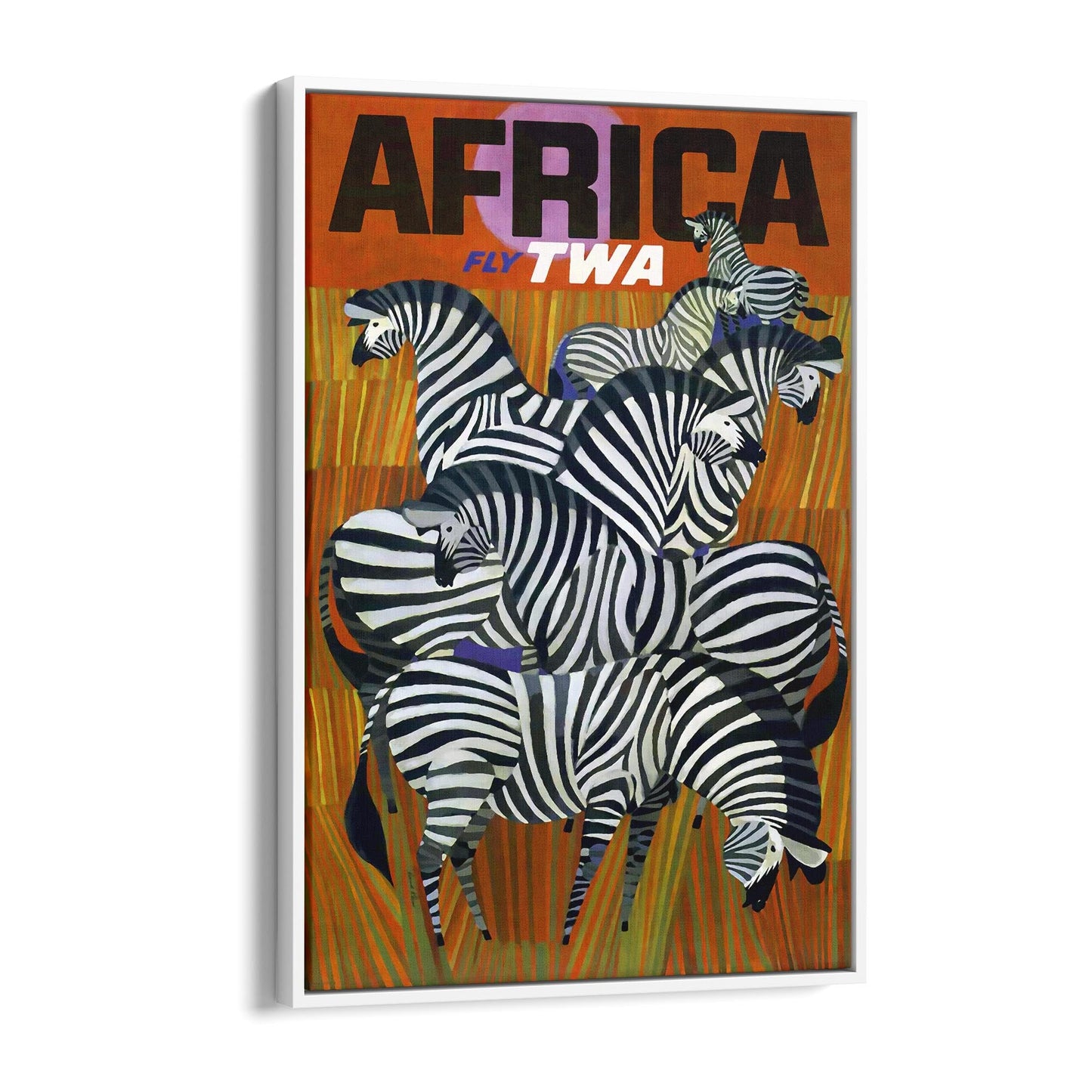 Africa fly TWA | Framed Canvas Vintage Travel Advertisement