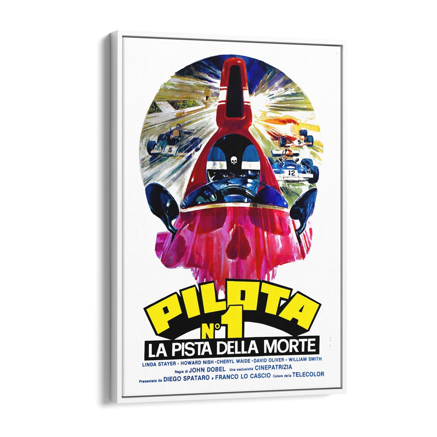 Motorsport "Pilota No 1" Italian Movie | Framed Canvas Vintage Advertisement