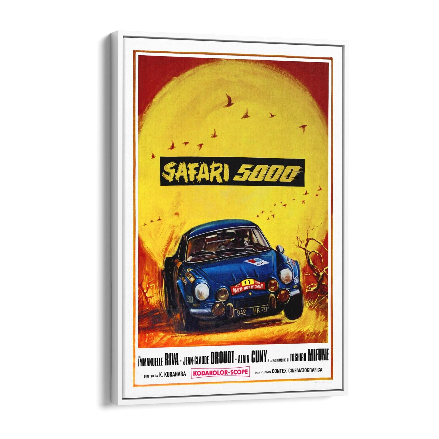 Motorsport "Safari 5000" Italian Movie | Framed Canvas Vintage Advertisement