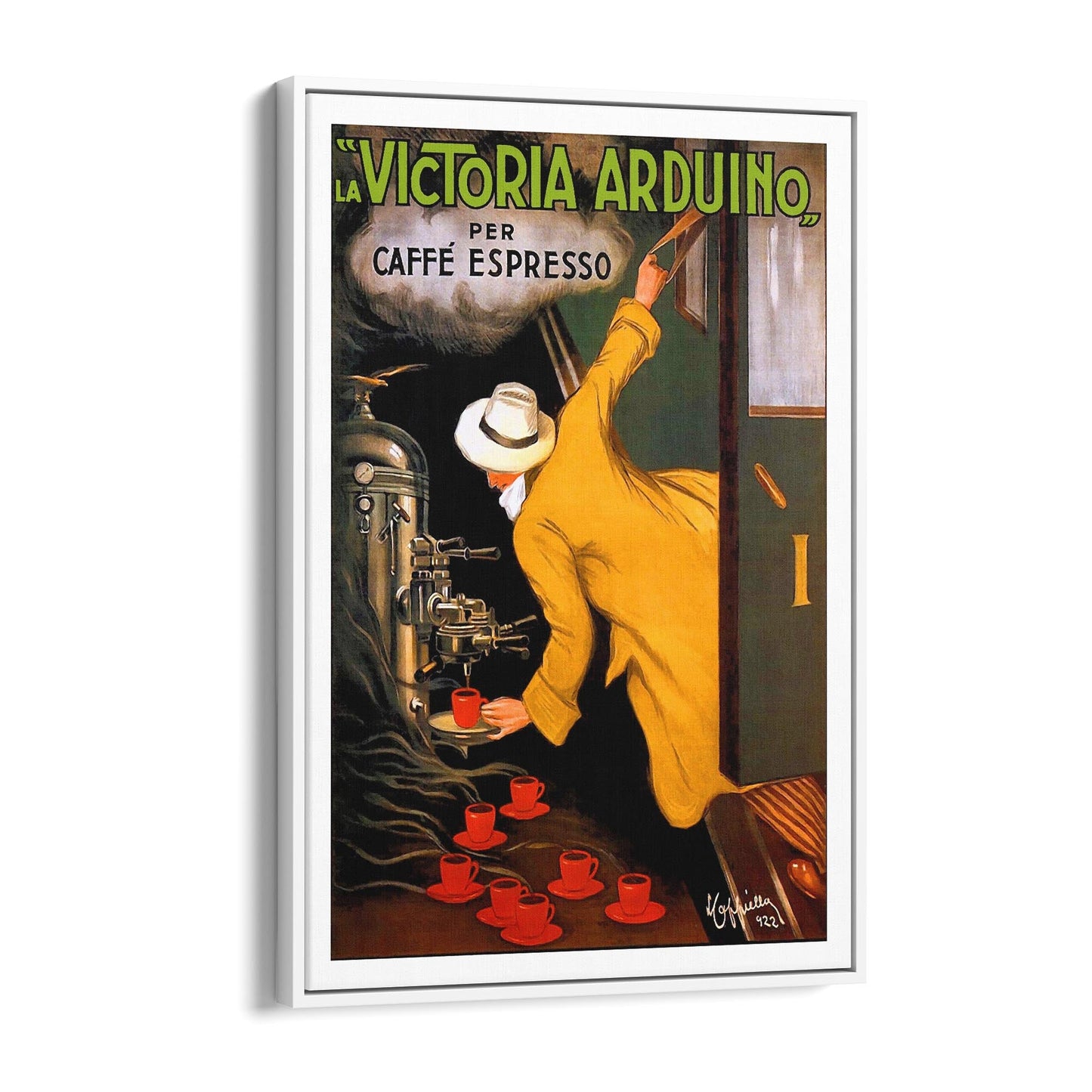 La Victoria Arduino Espresso Coffee by Leonetto Cappiello | Framed Canvas Vintage Advertisement