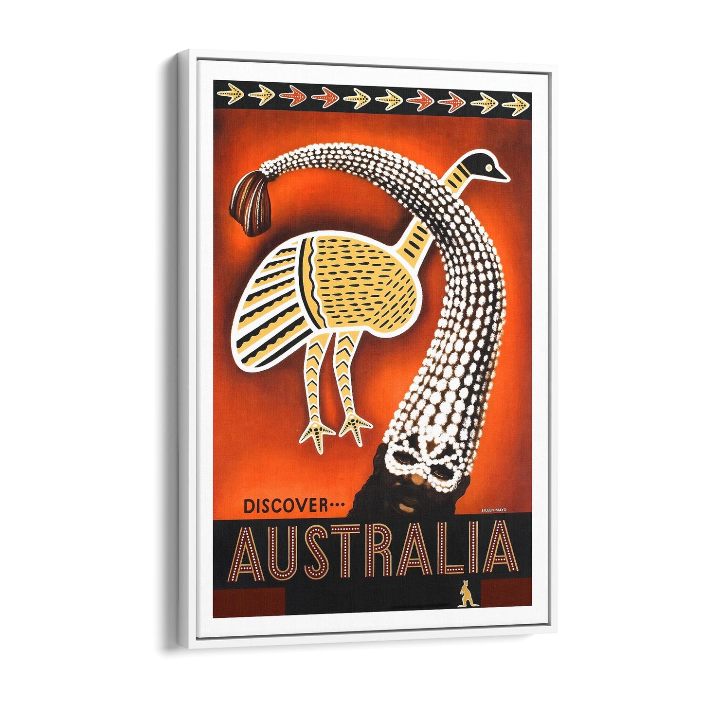 Discover Australia Indigenous Australia | Framed Canvas Vintage Travel Advertisement