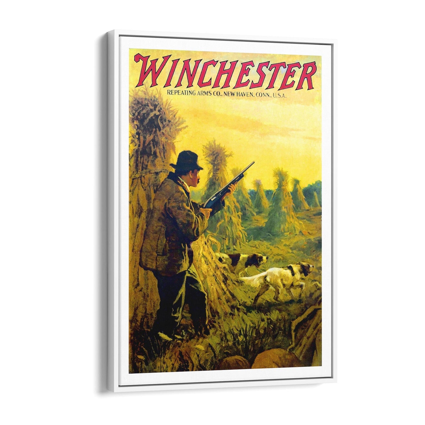 Winchester Firearms & Hunting | Framed Canvas Vintage Advertisement