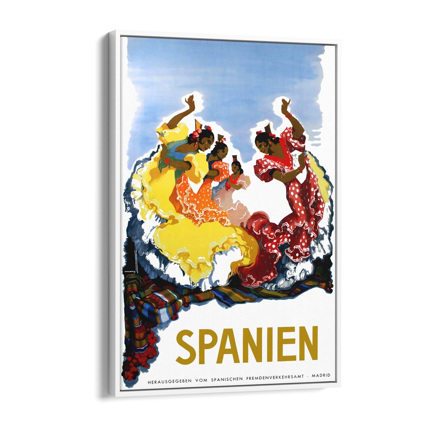 Flamenco Dancers, Spain | Framed Canvas Vintage Travel Advertisement