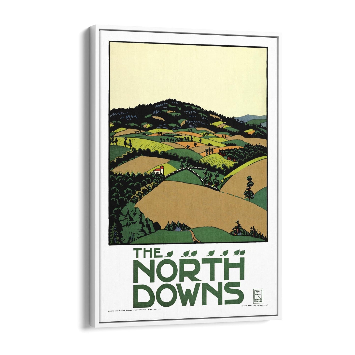 The North Downs, British Countryside | Framed Canvas Vintage Travel Advertisement