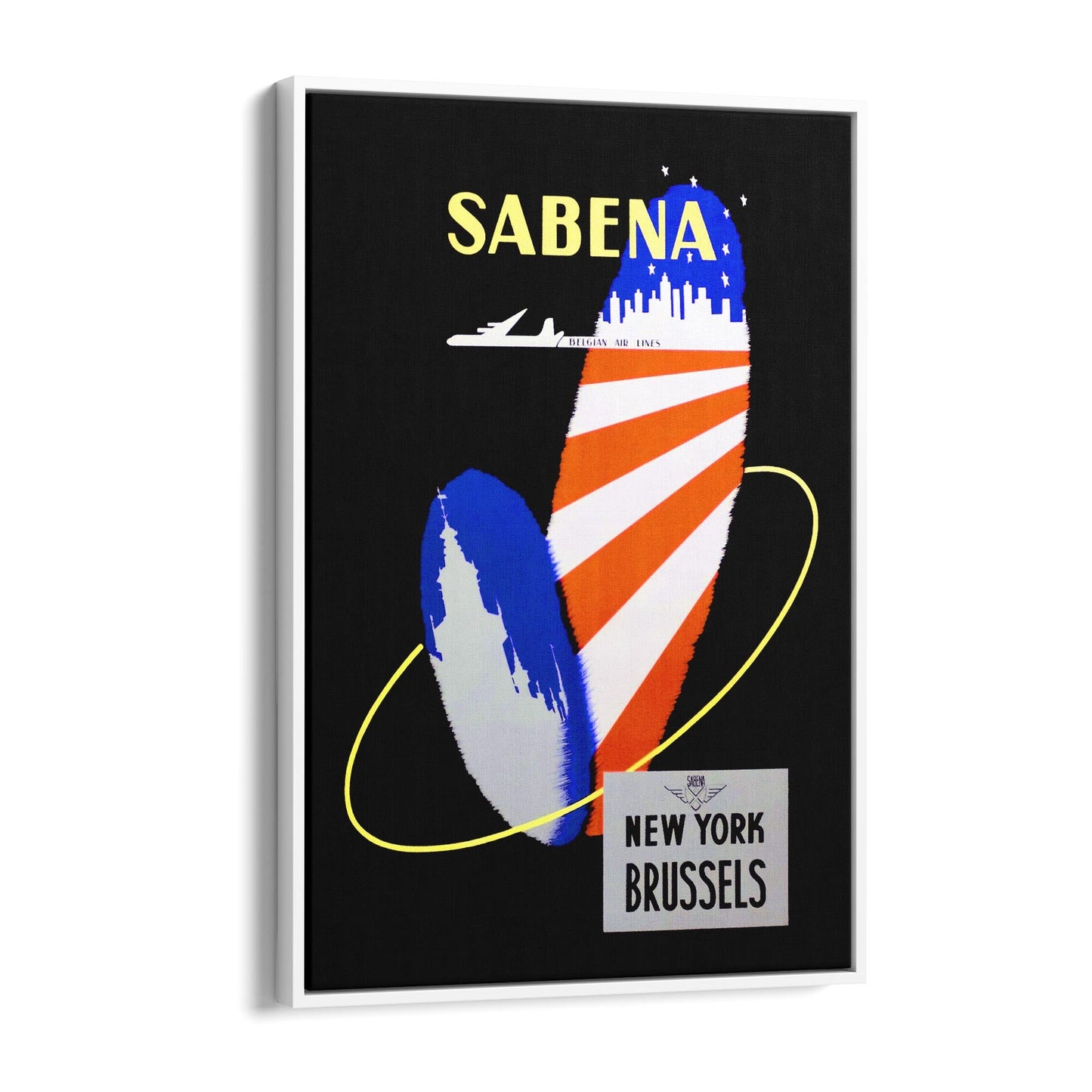 New York by Sabena Airlines | Framed Canvas Vintage Travel Advertisement