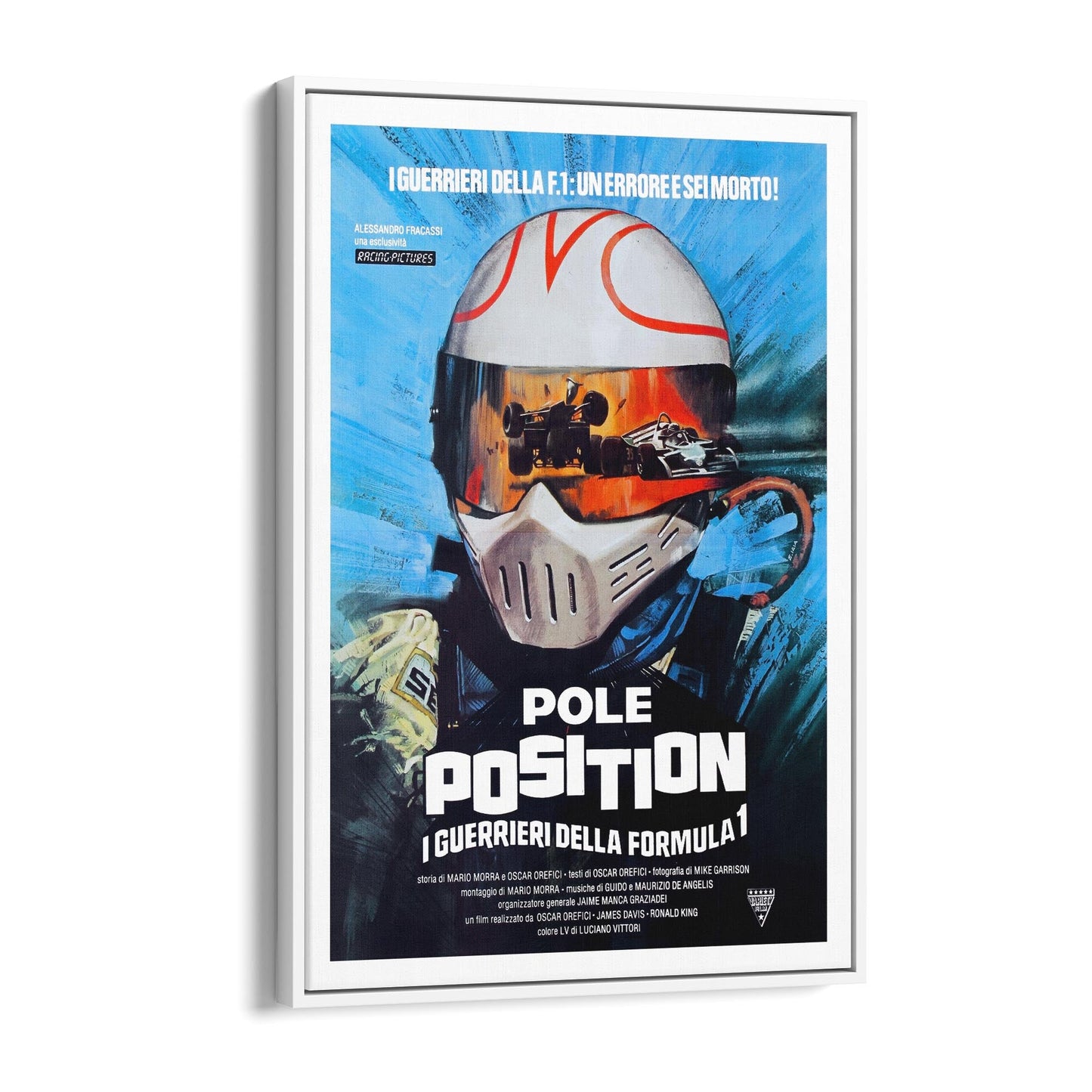 Motorsport "Pole Position" Italian Movie | Framed Canvas Vintage Advertisement