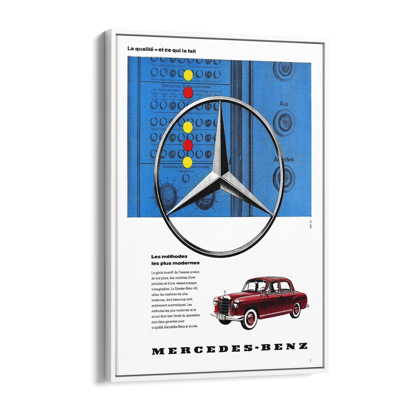 "Mercedes-Benz" French Car | Framed Canvas Vintage Advertisement