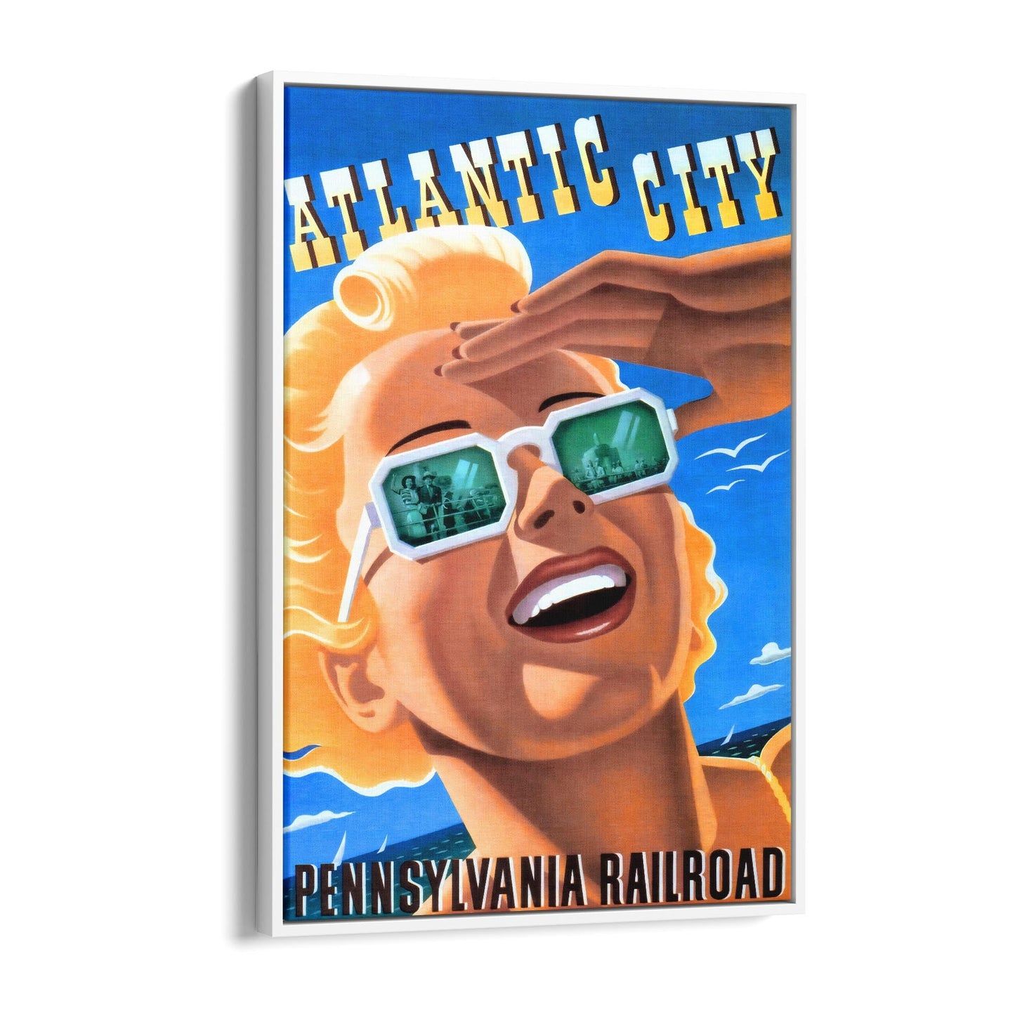 Atlantic City, United States of America | Framed Canvas Vintage Travel Advertisement