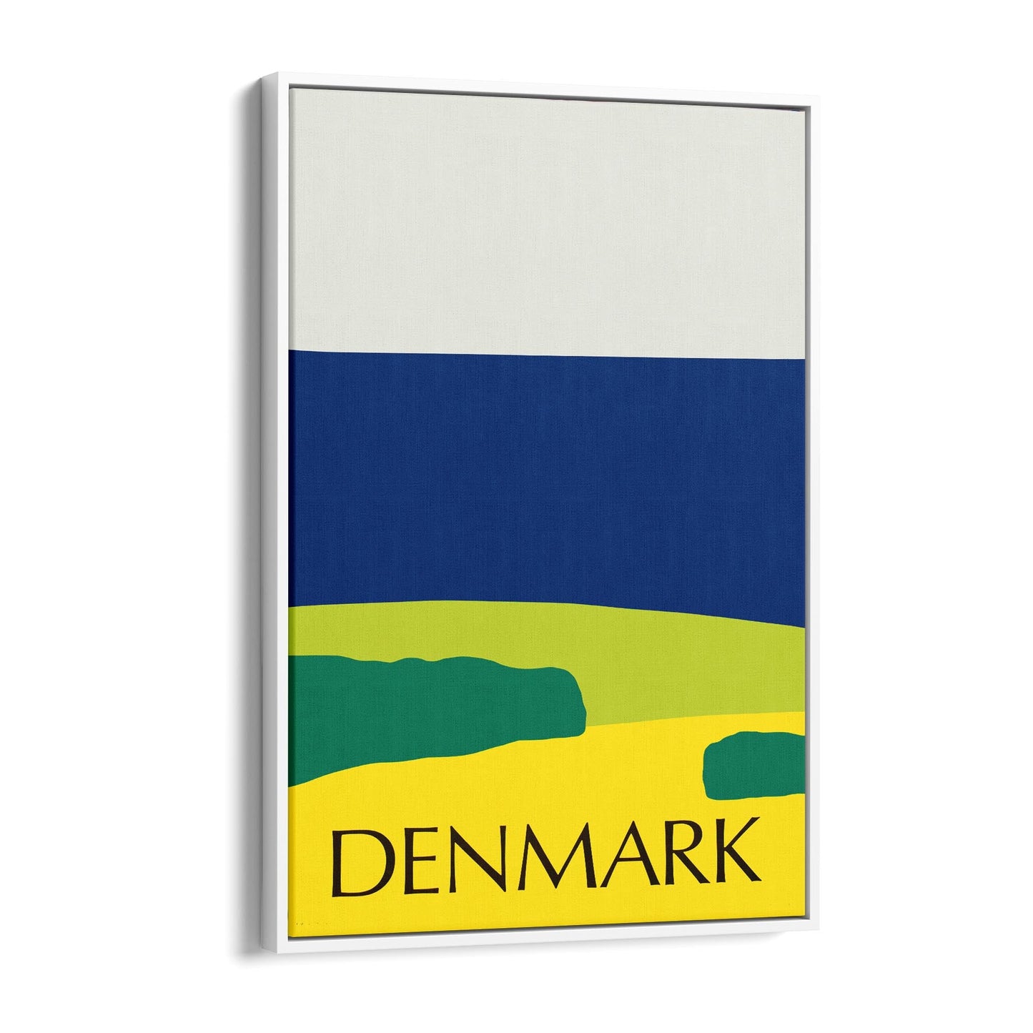 Denmark Minimal Coastal Beach | Framed Canvas Vintage Travel Advertisement