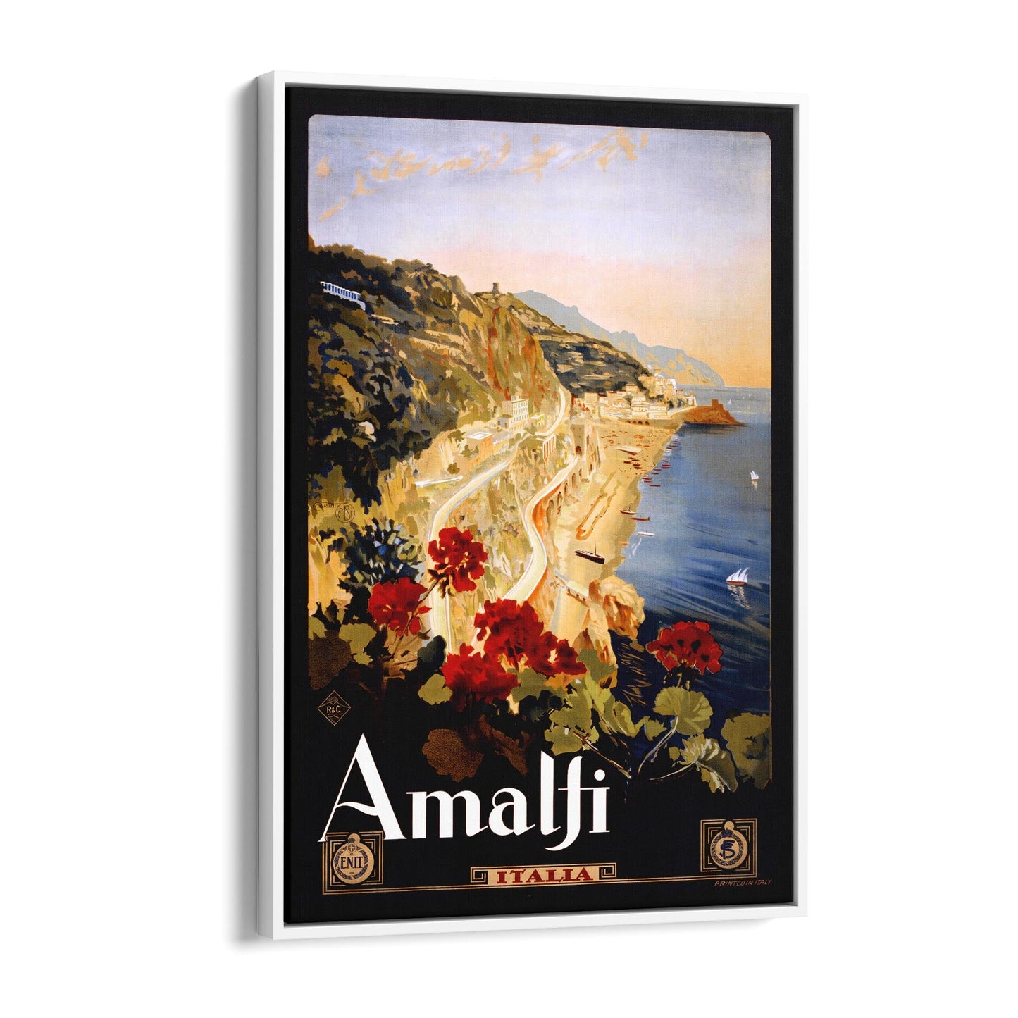 Amalfi, Italy | Framed Canvas Vintage Travel Advertisement