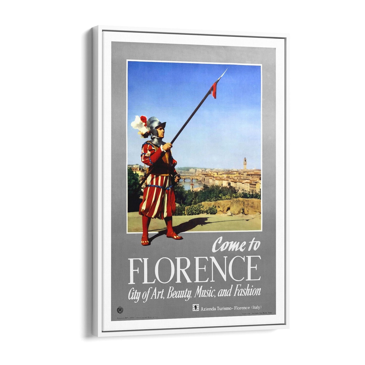 Florence, Italy | Framed Canvas Vintage Travel Advertisement