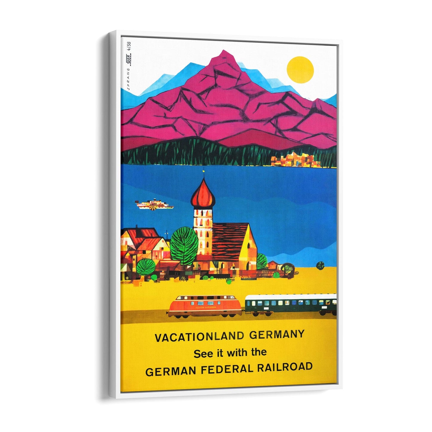 German "Vacationland" German Federal Railroad | Framed Canvas Vintage Travel Advertisement